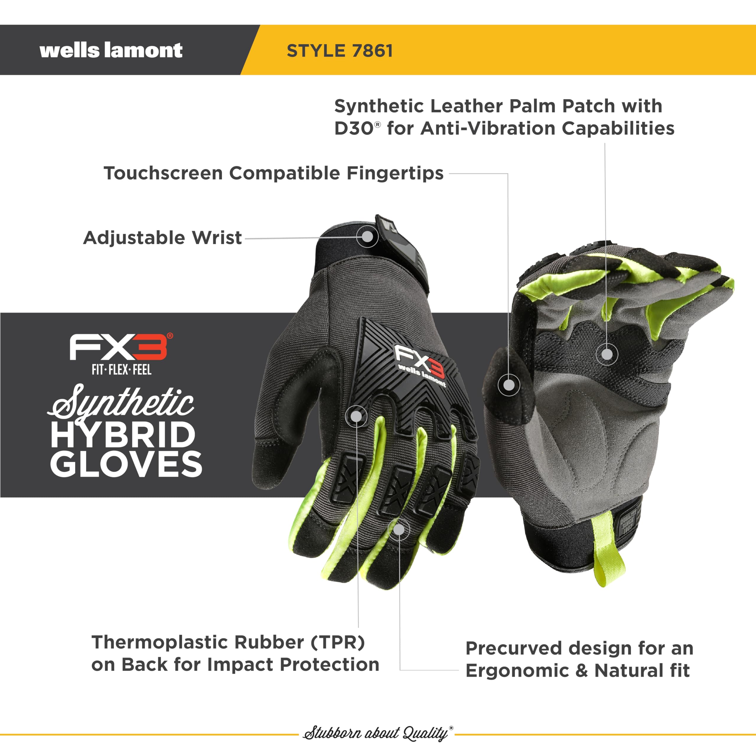 Wells Lamont Men's FX3 Impact Protection Gloves – Work Gloves with